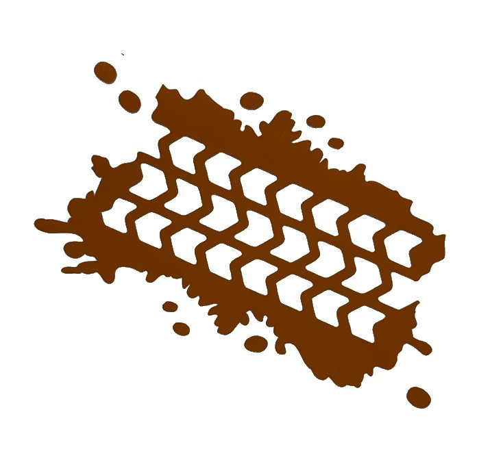 New Tire Tracks Mud Decal Sticker Brown Vinyl Handmade Windows Car Decal 4”