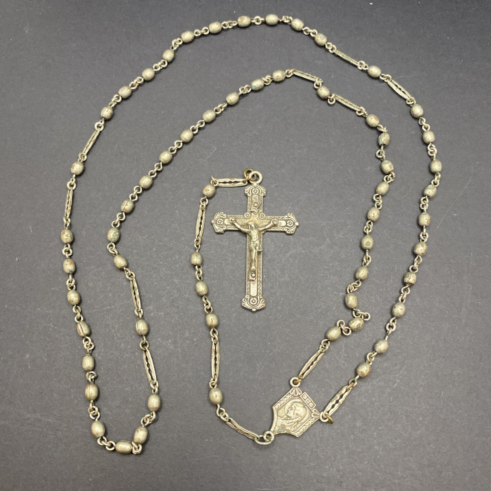 Vintage Or Antique Old Czech Catholic Rosary Silver Tone Prayer Beads Catholic Vintage Or Antique Old Czech Catholic Rosary Silver Tone Prayer Beads Catholic