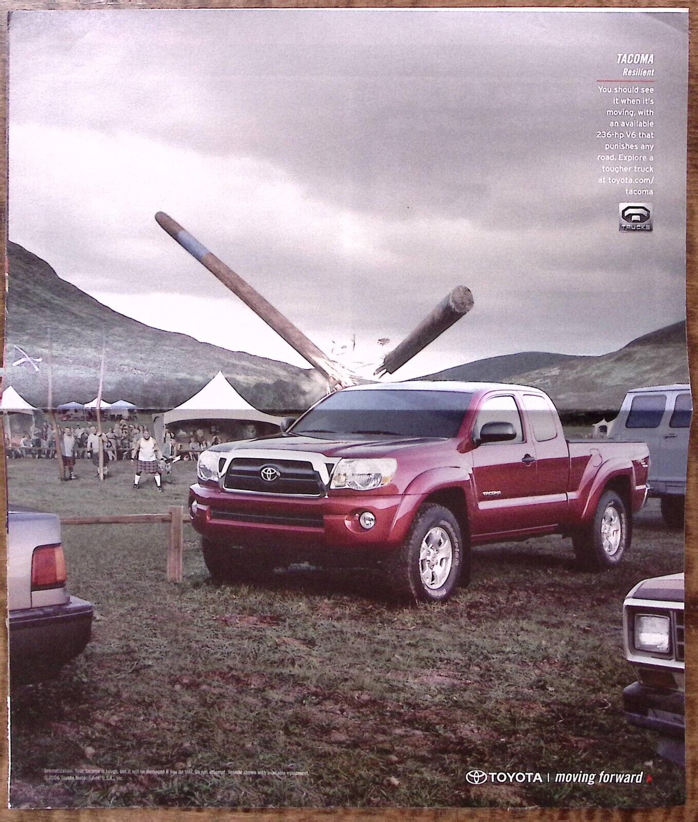 2006 TOYOTA TACOMA RESILIENT MOVING FORWARD LARGE PRINT ADVERTISEMENT Z4766