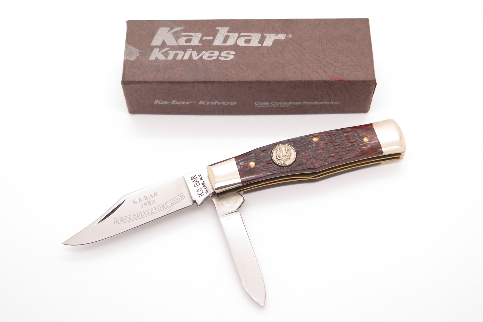 Vintage 1980 Ka-bar Jack Knife Collectors Club USA Wood Folding Pocket Knife Vintage 1980 Ka-bar Jack Knife Collectors Club USA Wood Folding Pocket Knife