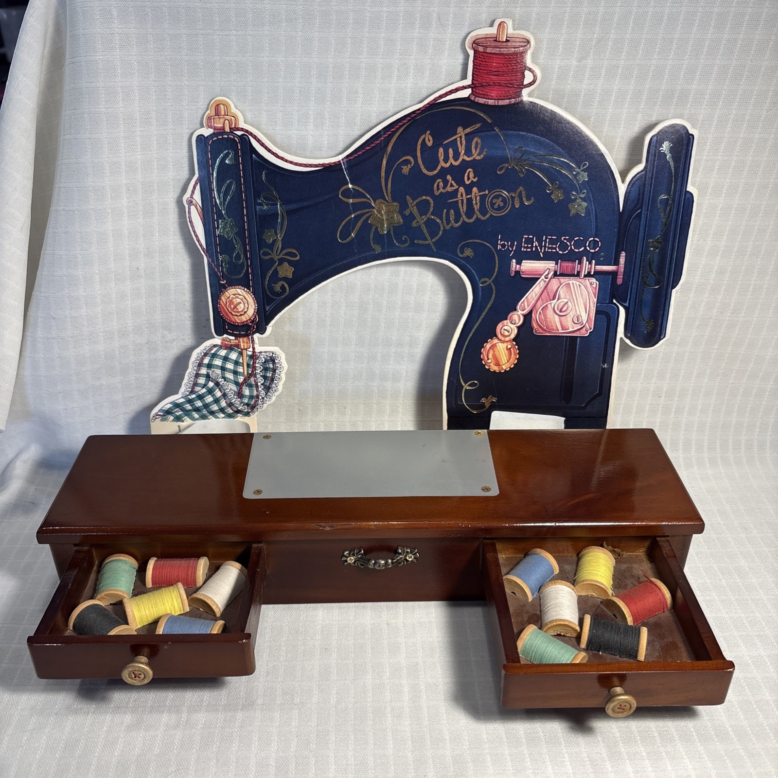 Enesco Cute As A Button Sewing Machine Base with Foamboard Display Enesco Cute As A Button Sewing Machine Base with Foamboard Display