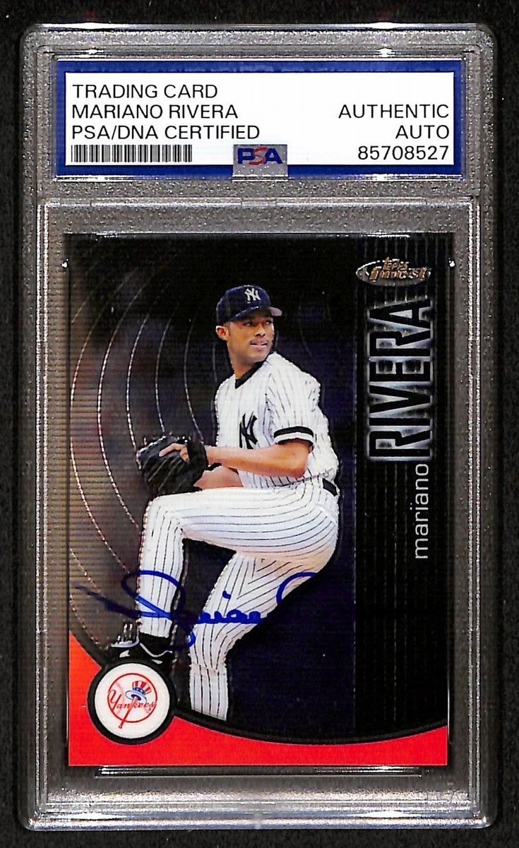 2001 Topps Finest Mariano Rivera Signed/Autographed Card #45 PSA/DNA BA204419