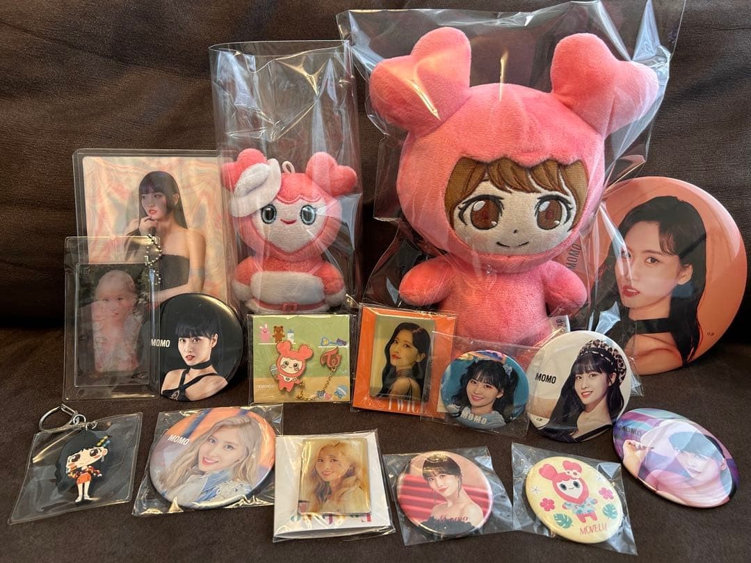 TWICE MOMO Plush Badges Keychains Photocard Goods Set Collectible 15+