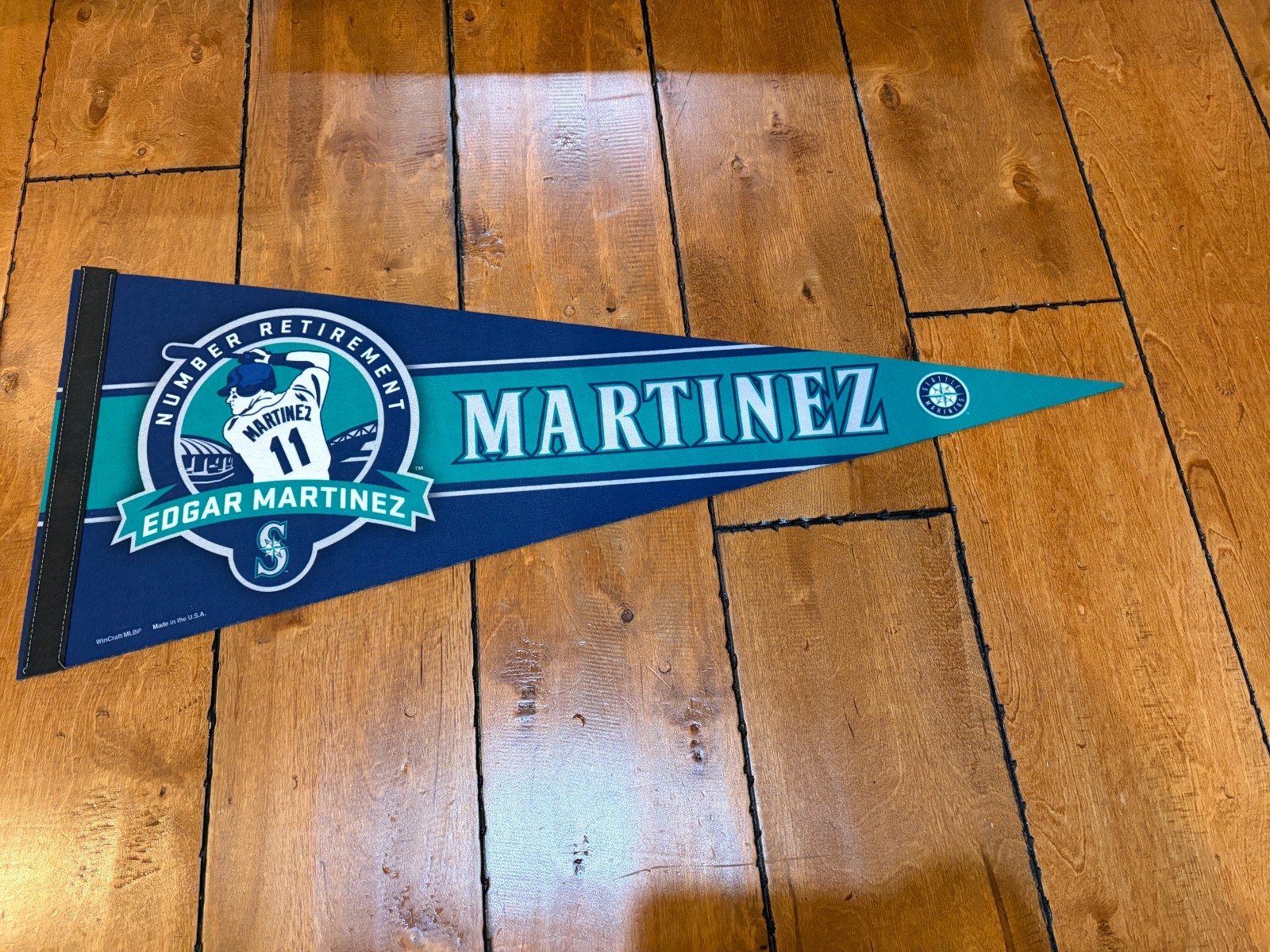 Vintage Edgar Martinez Number Retirement Seattle Mariners 30” Full Size Pennant Vintage Edgar Martinez Number Retirement Seattle Mariners 30” Full Size Pennant