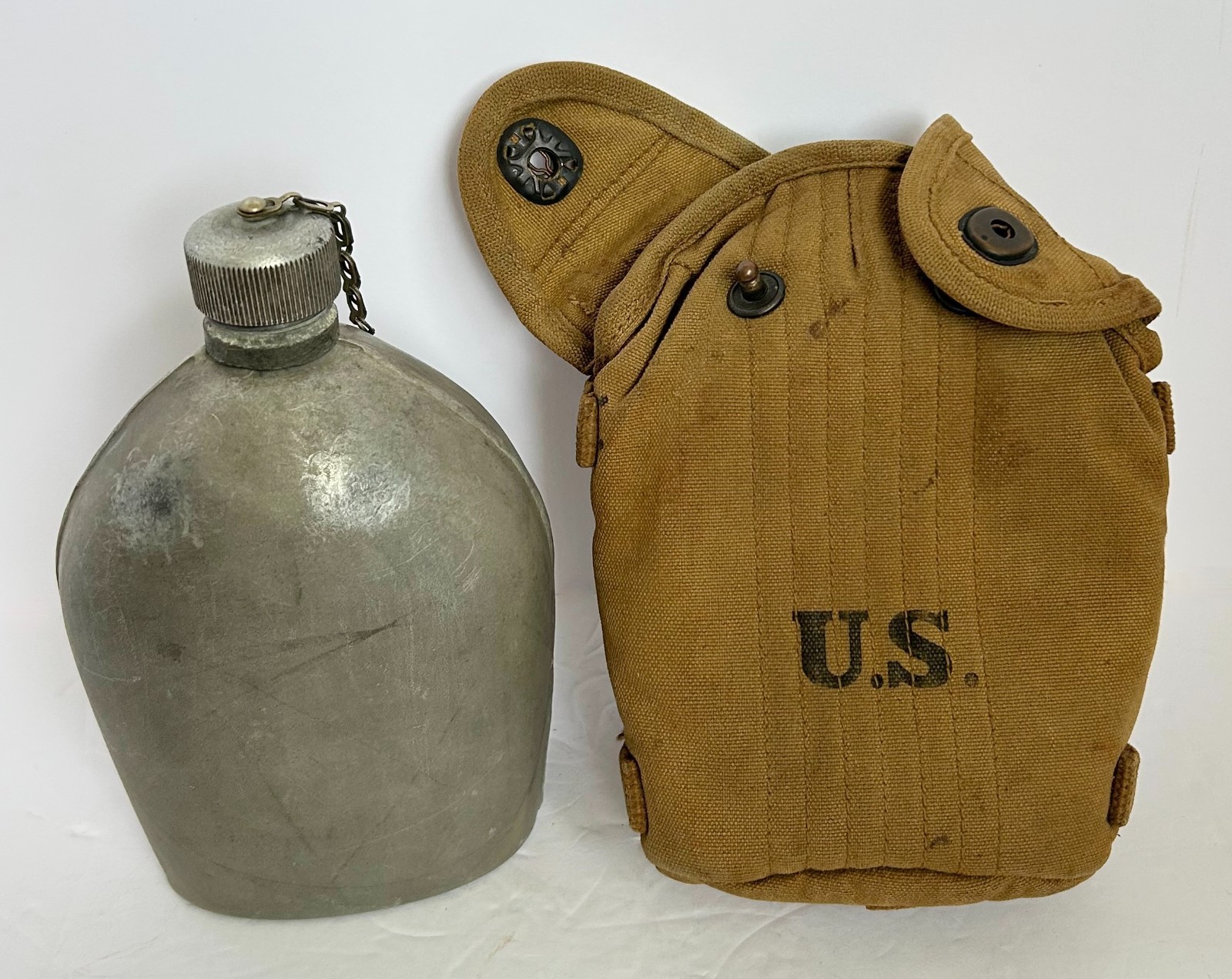 WWI US Army M1917 Mounted Cavalry Canteen Cover RIA 1919 + M1910 Canteen