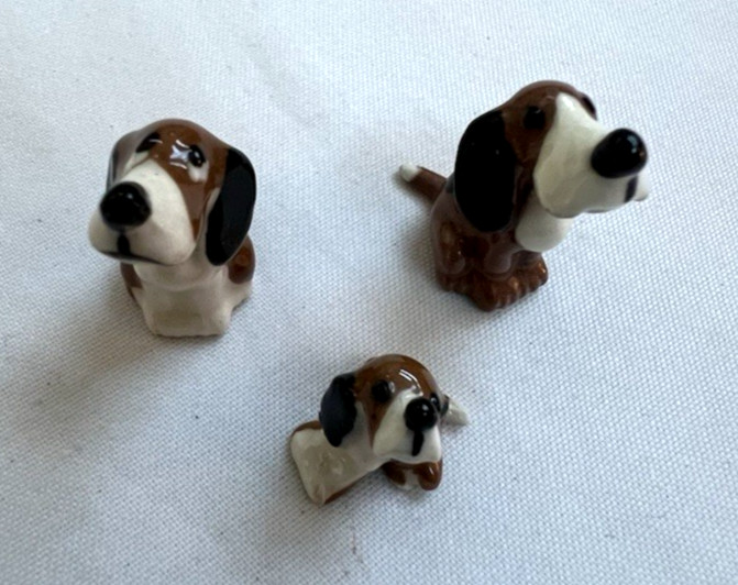 Vintage Dogs Miniature Tiny Figurines Breed Unknown Porcelain Puppy Lot Of 3 Vintage Dogs Miniature Tiny Figurines Breed Unknown Porcelain Puppy Lot Of 3
