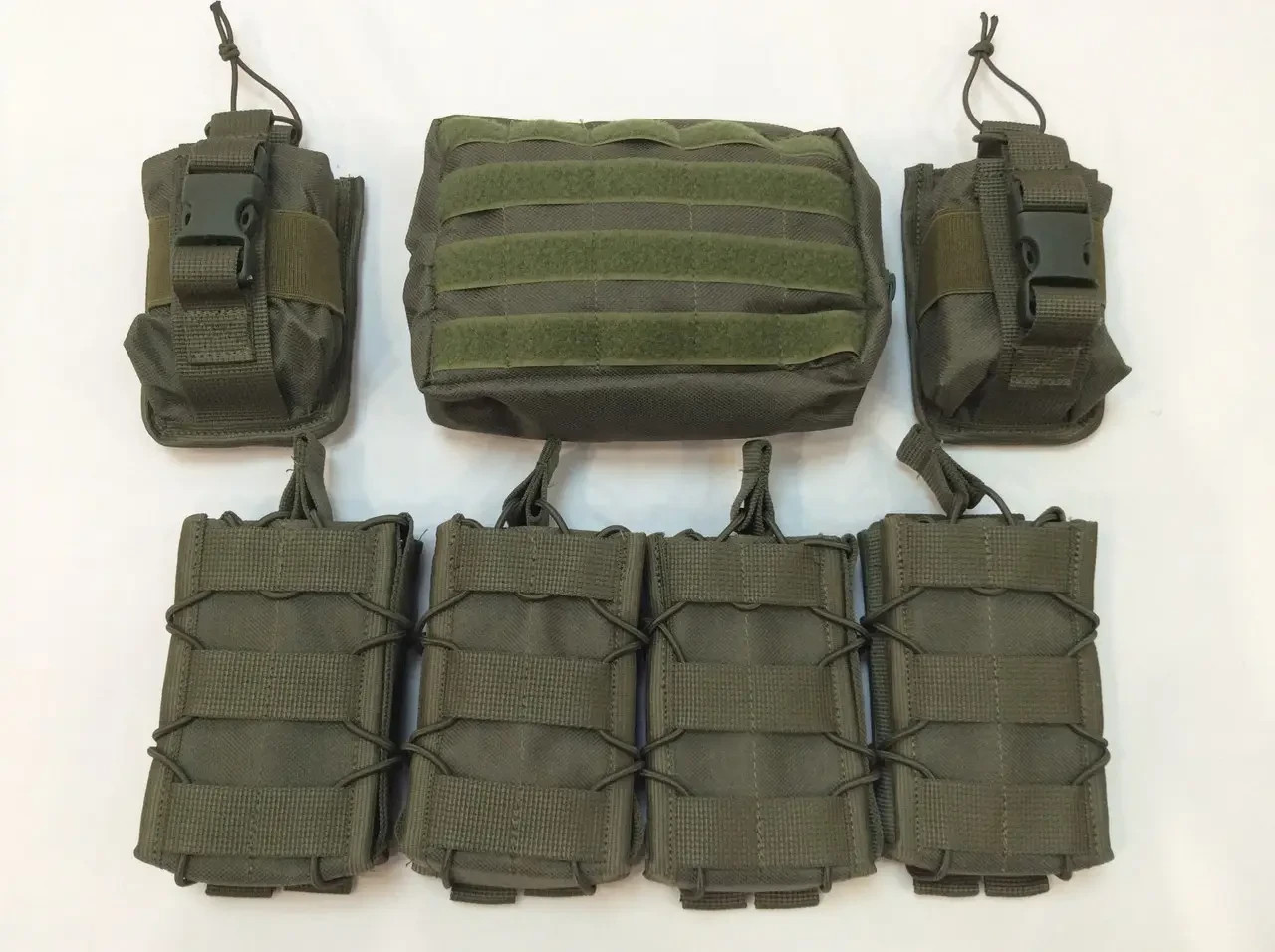 Tactical Pouch Set 7pcs Olive MOLLE Gear Utility Mag Pouches Kit UA