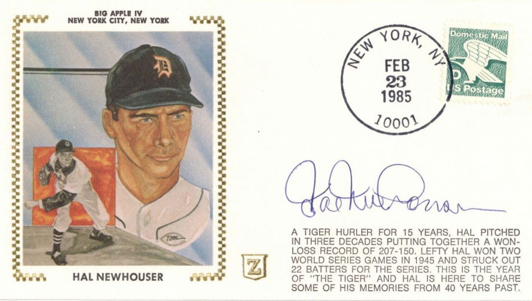 Hal Newhouser signs on Zaso Sports Series Envelope - Autographs - Autographs of 
