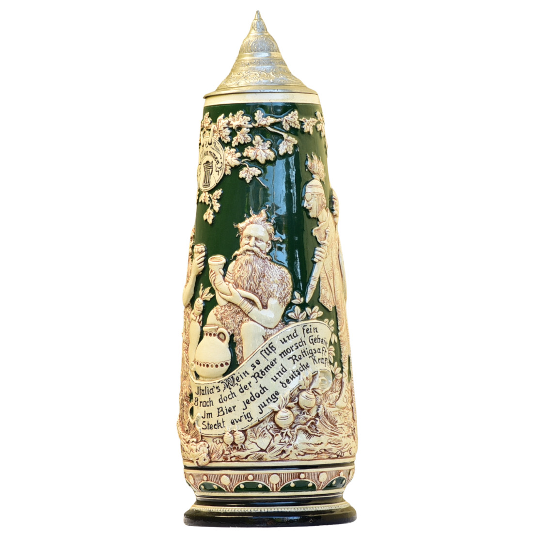 German Beer Stein Matthias Girmscheid #1028 | Pottery 2.0L, Antique 1905