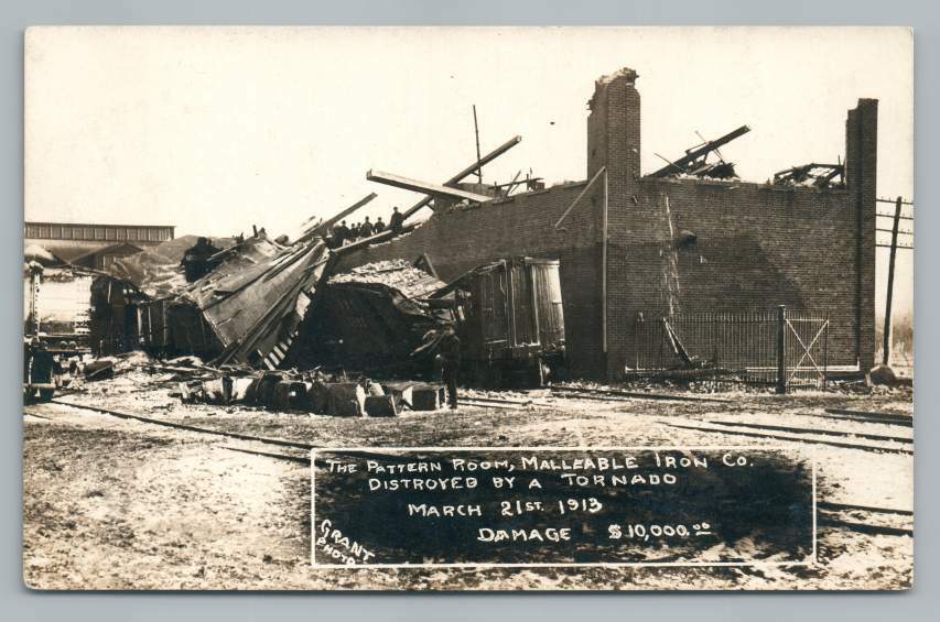 Malleable Iron Co. Tornado Disaster ALBION Michigan RPPC Photo March 21 1913 Malleable Iron Co. Tornado Disaster ALBION Michigan RPPC Photo March 21 1913