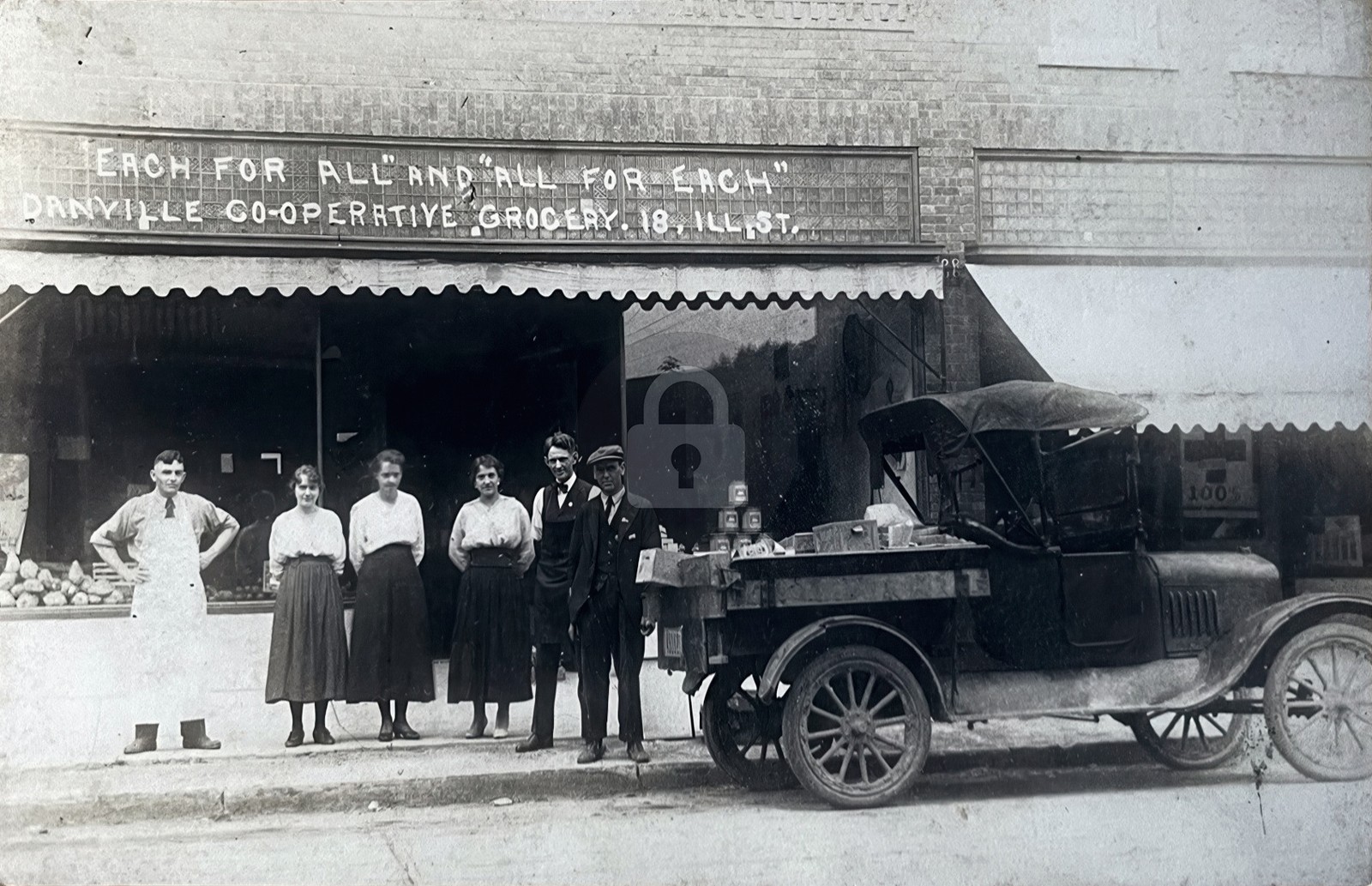 Cooperative Grocery. 18 Illinois Street. Danville IL Vermilion Co. RPPC COPY Cooperative Grocery. 18 Illinois Street. Danville IL Vermilion Co. RPPC COPY