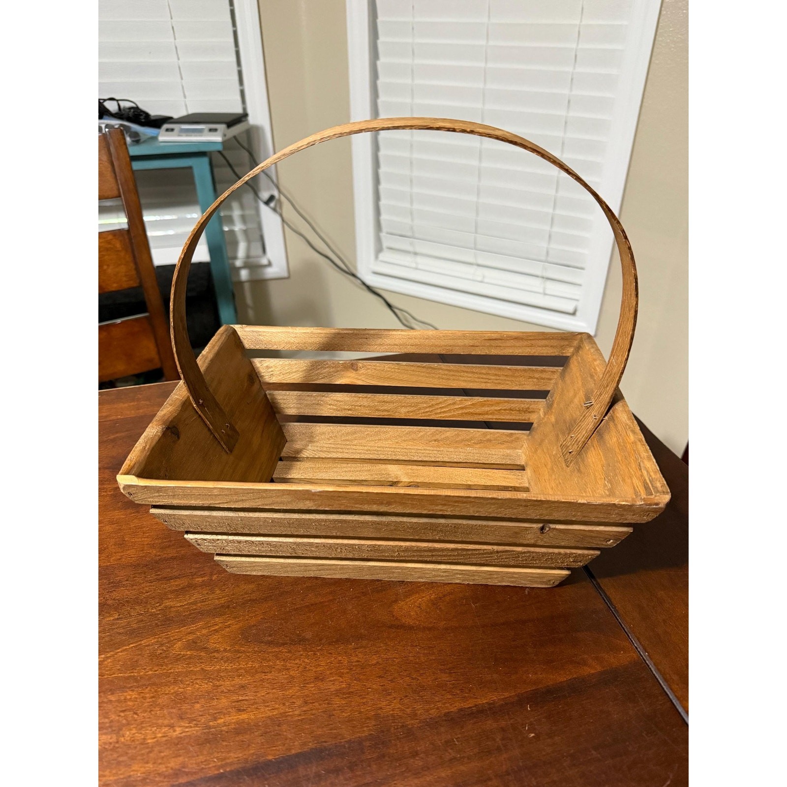Vintage French Wooden Trug Basket Farmhouse Gathering Slat Basket Vintage French Wooden Trug Basket Farmhouse Gathering Slat Basket