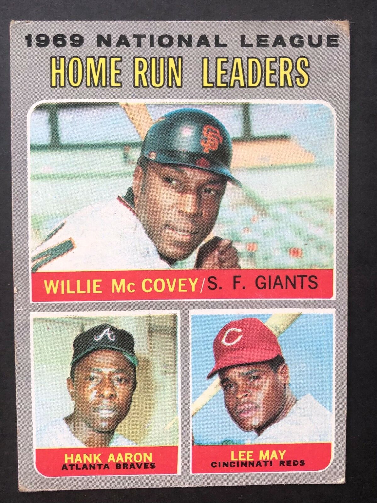 1970 Topps Home Run Leaders Card #65. Willie McCovey / Hank Aaron / Lee May