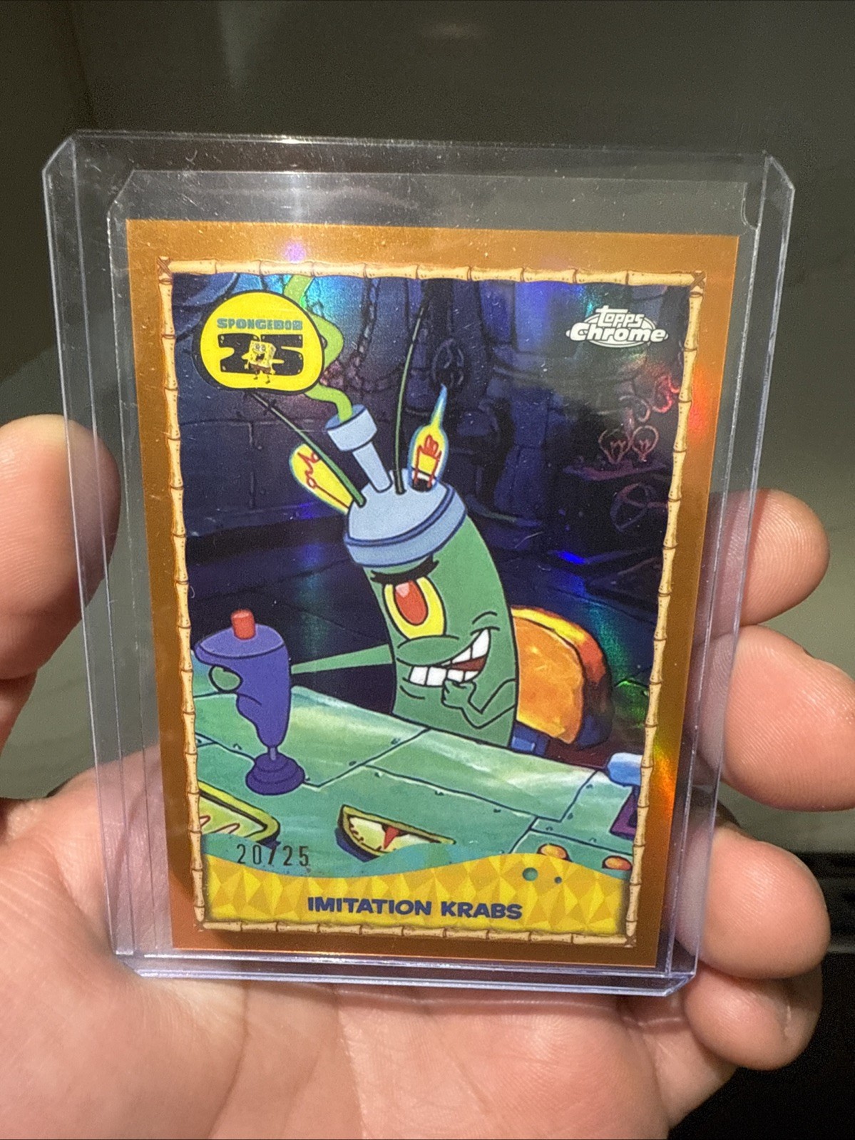 2025 Topps Chrome SpongeBob Squarepants Imitation Krabs Orange Refractor #/25 2025 Topps Chrome SpongeBob Squarepants Imitation Krabs Orange Refractor #/25