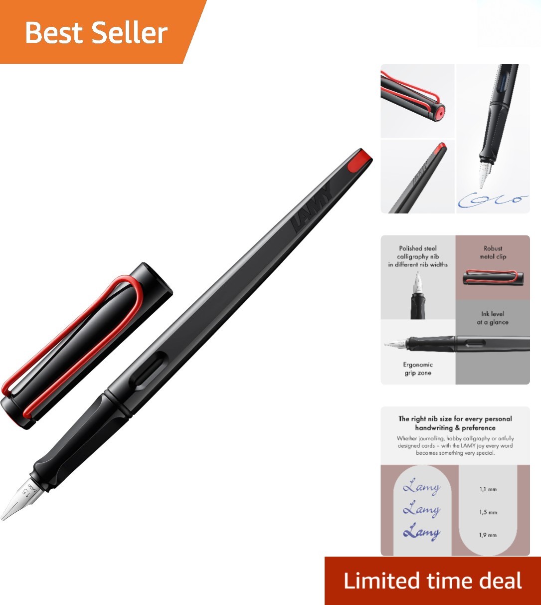 Joy Black Fountain Pen: Ergonomic Design & Calligraphy Focus for Creative Souls