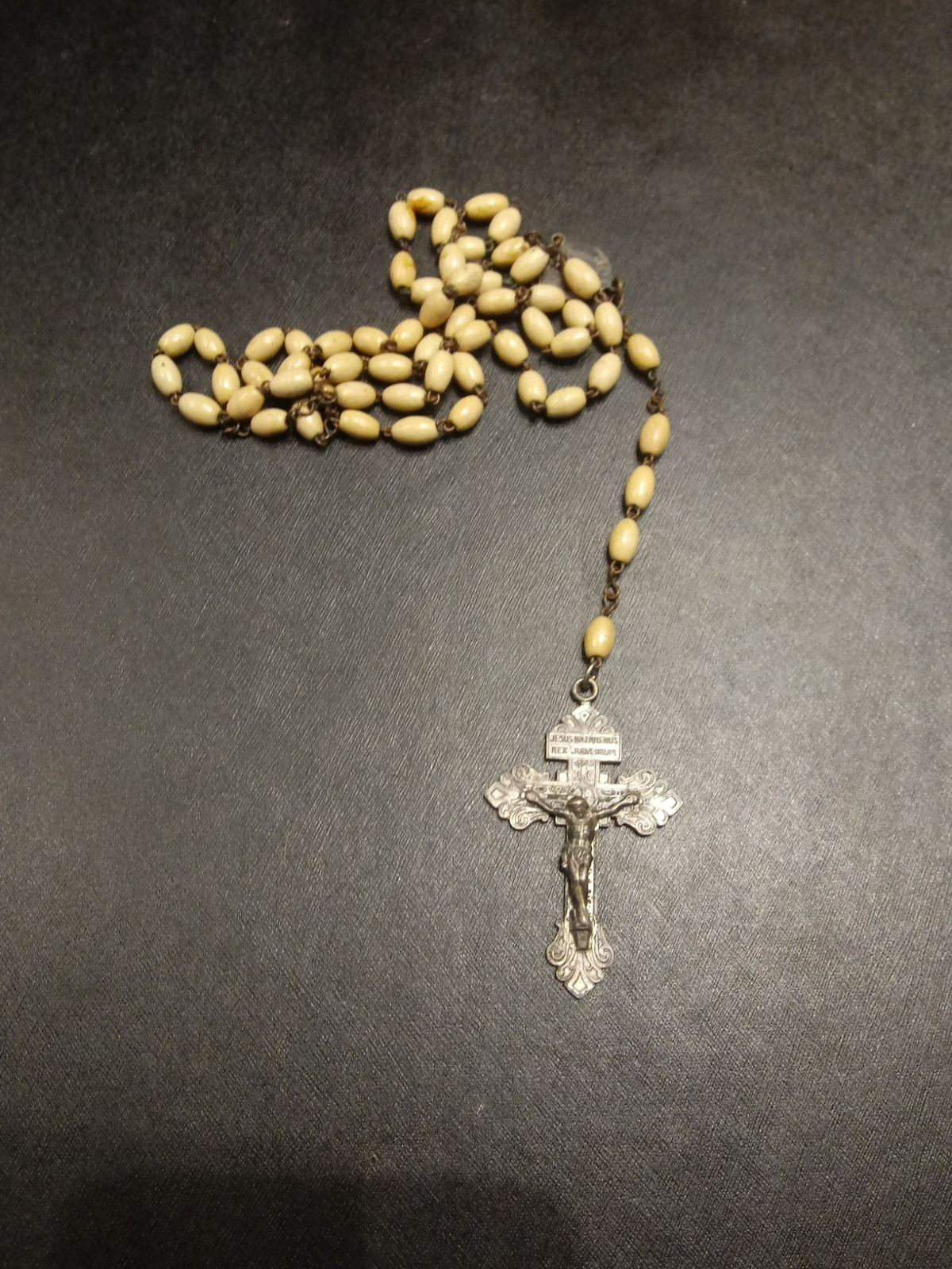 Antique 1900\'s Nun\'s Job\'s Tears Rosary Beads Necklace Antique 1900\'s Nun\'s Job\'s Tears Rosary Beads Necklace