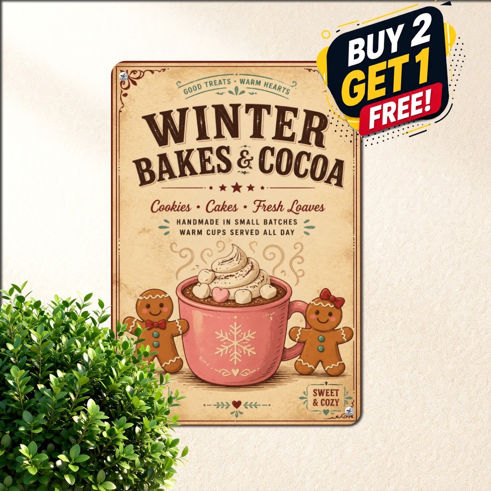 Fresh Gingerbread Bakery Tin Sign Rustic Kitchen Cooking Metal Plaque 8x12