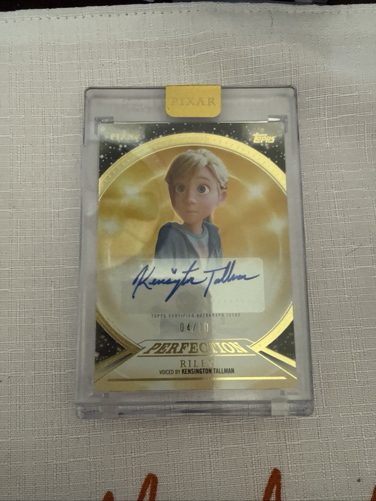 Riley 2025 Topps Disney Pixar Perfection Auto Kensington Tallman /10