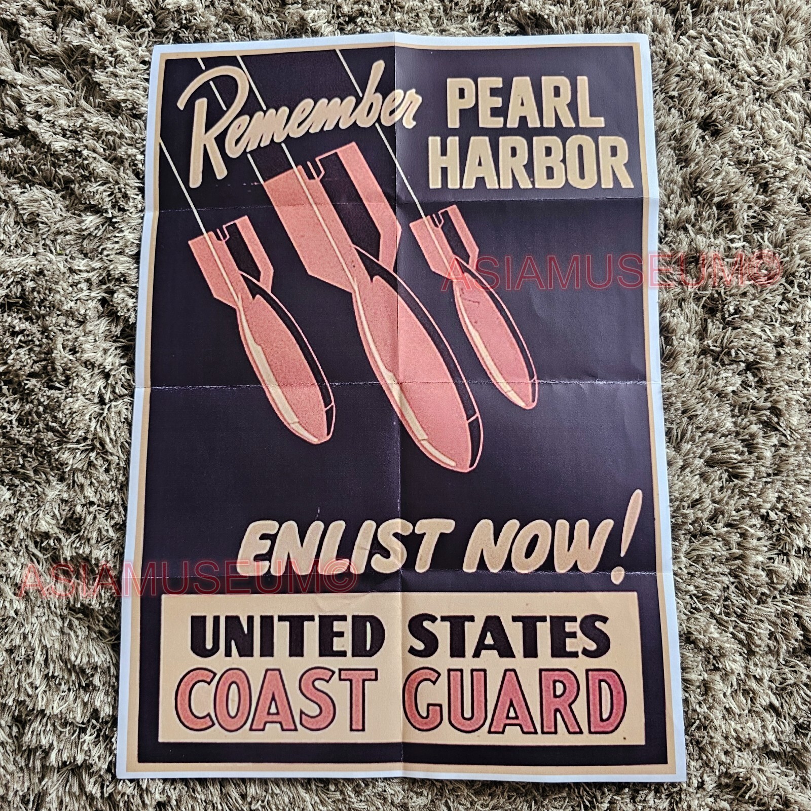 1944 WW2 USA AMERICA PEARL HARBOR COAST GUARD WAR VINTAGE PROPAGANDA POSTER E135 1944 WW2 USA AMERICA PEARL HARBOR COAST GUARD WAR VINTAGE PROPAGANDA POSTER E135