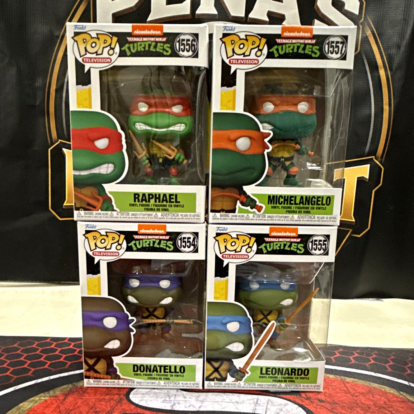 Funko Pop TMNT Teenage Mutant Ninja Turtles Lot of 4 Boxed #1554-1557 w/protect Funko Pop TMNT Teenage Mutant Ninja Turtles Lot of 4 Boxed #1554-1557 w/protect