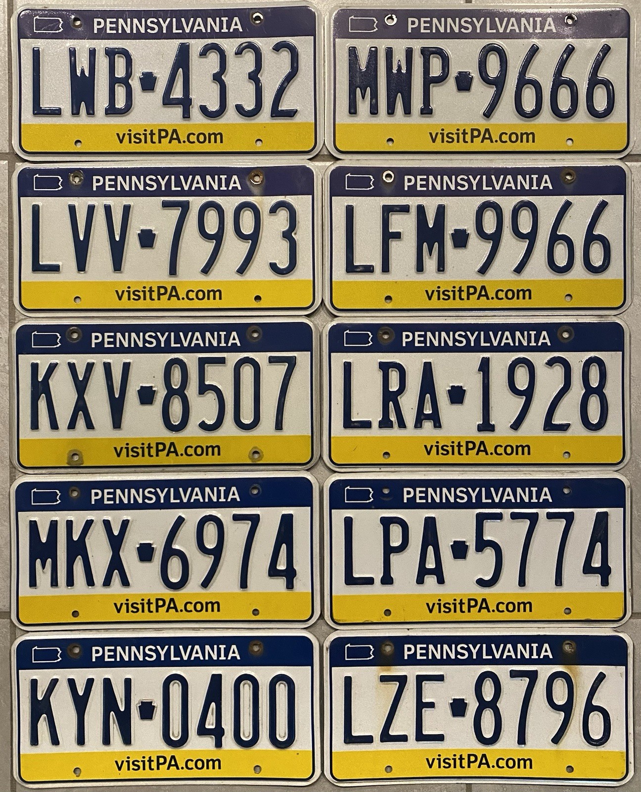 2011-2020 ‘s Lot of 10 Pennsylvania License Plates — VISIT PA.COM — NICE 2011-2020 ‘s Lot of 10 Pennsylvania License Plates — VISIT PA.COM — NICE