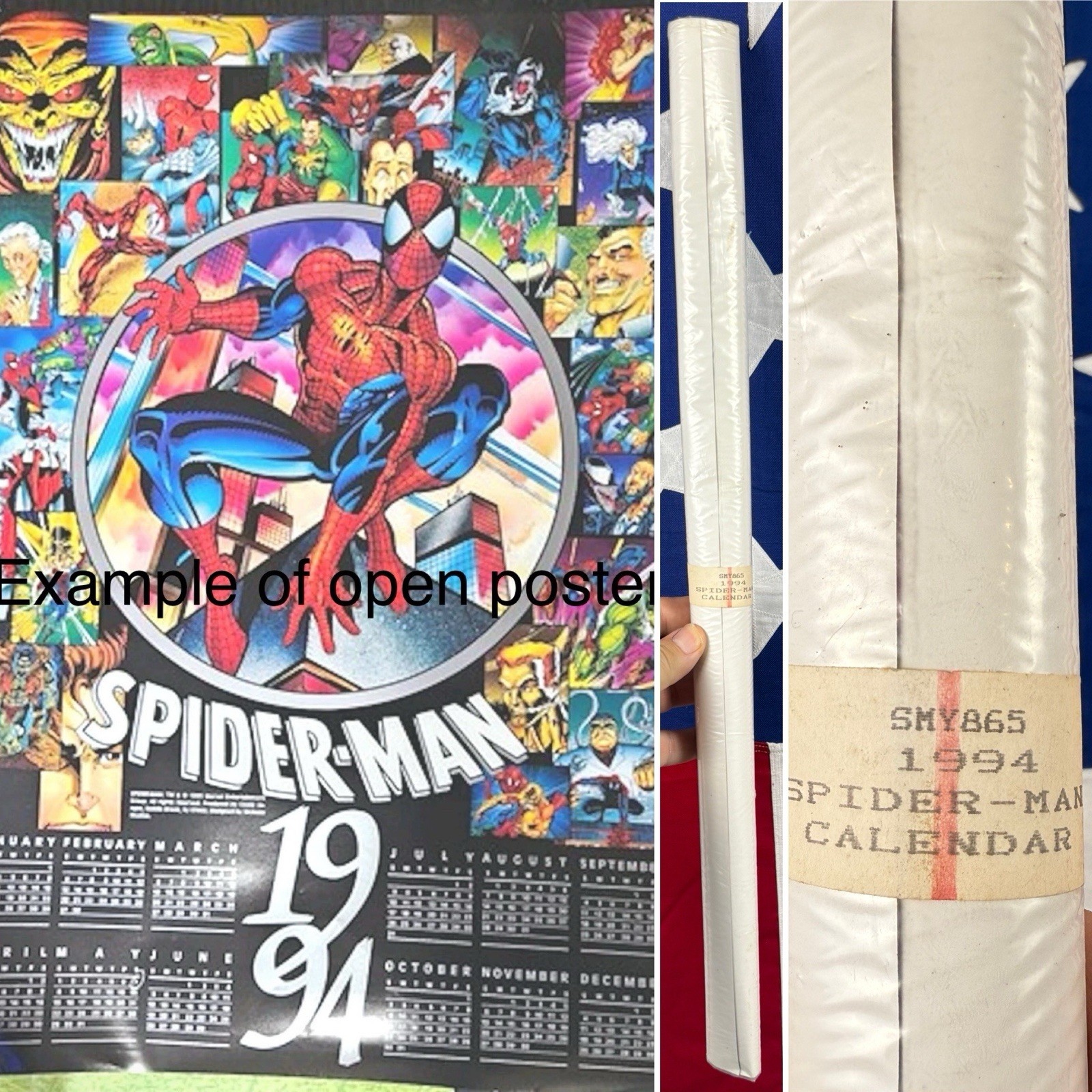 Spider-man 1994 Calendar Poster SMY865 Sealed- Mark Bagley Artwork 24x36- Read Spider-man 1994 Calendar Poster SMY865 Sealed- Mark Bagley Artwork 24x36- Read