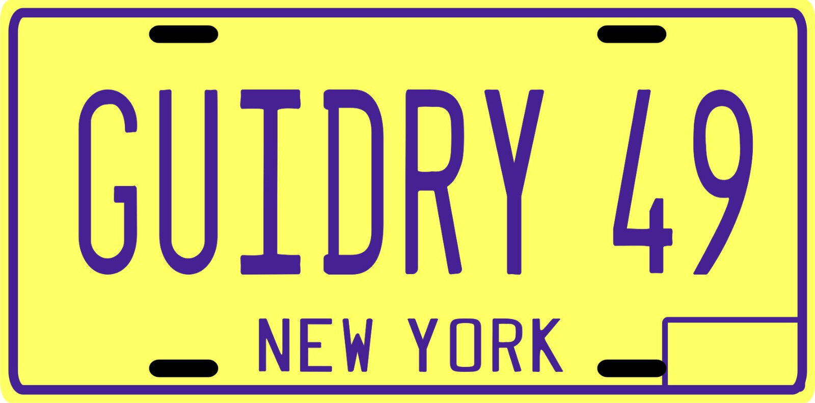 Ron Guidry New York Yankees 1970's metal License plate