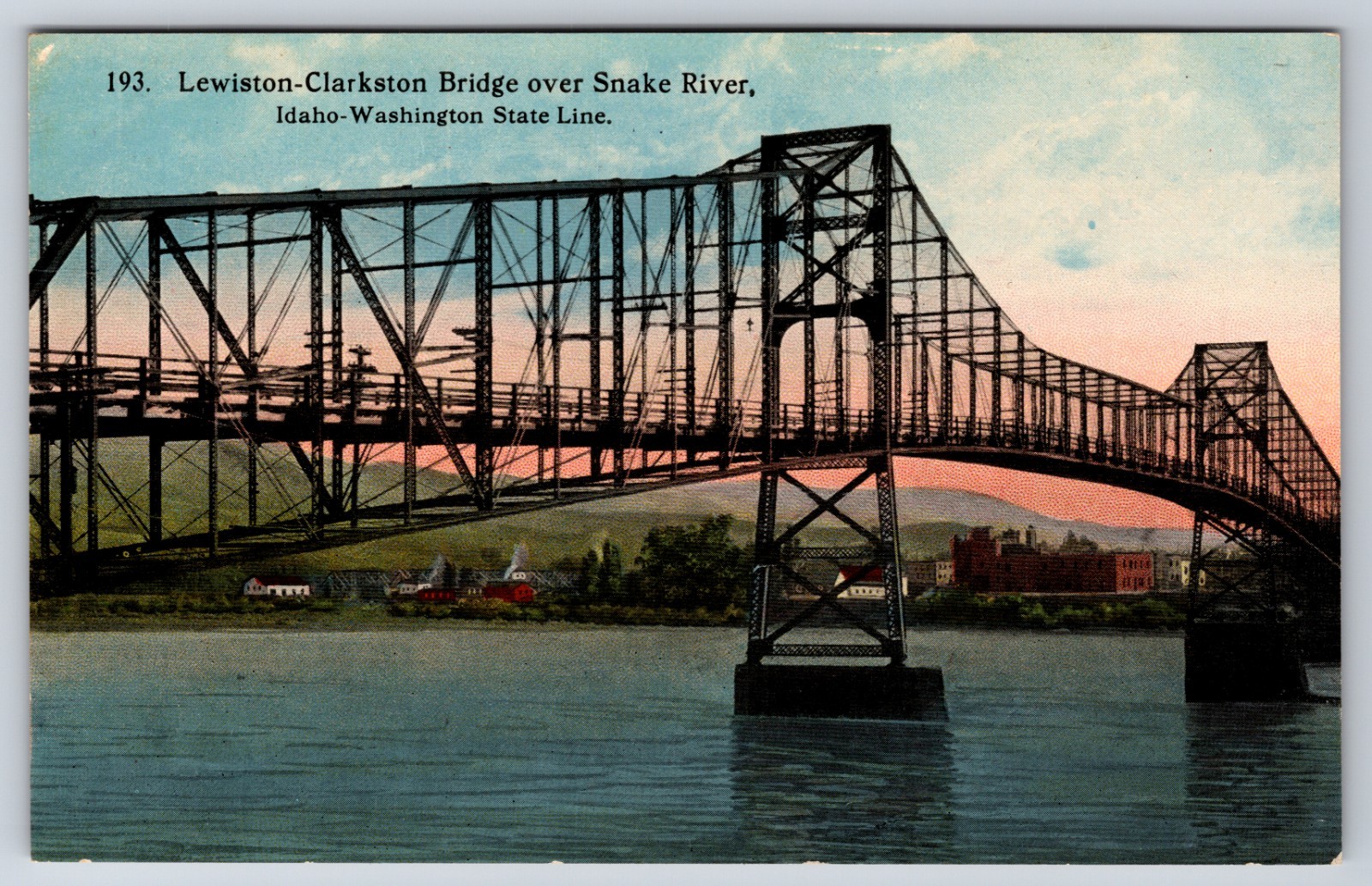 Lewiston Clarkston Bridge Over Snake River Idaho ID c1910 Postcard Lewiston Clarkston Bridge Over Snake River Idaho ID c1910 Postcard