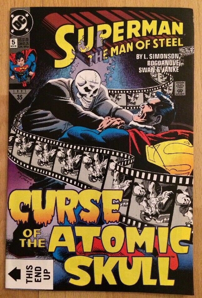 Superman Man Steel #5 Curse Atomic Skull High Grade? TMNT Score Hockey Card Ads