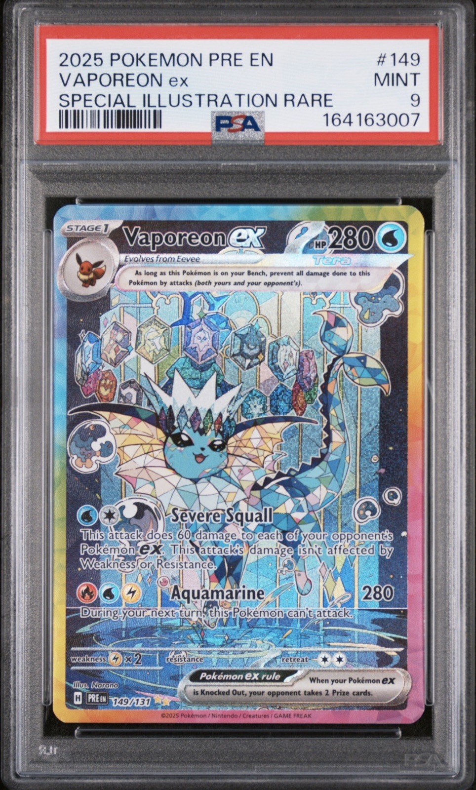 Pokemon TCG Vaporeon ex 149/131 Prismatic Evolutions SIR Psa 9 Pokemon TCG Vaporeon ex 149/131 Prismatic Evolutions SIR Psa 9