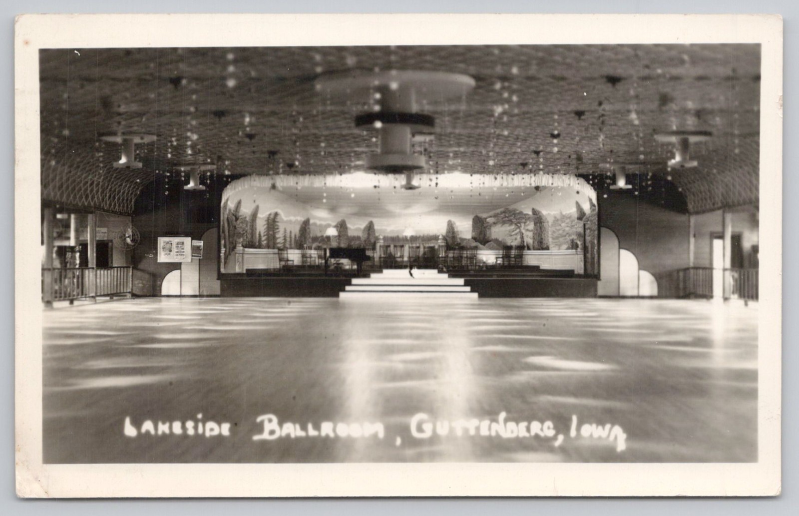 Interior, Lakeside Ballroom, Guttenberg, Iowa IA 1942 RPPC Postcard Interior, Lakeside Ballroom, Guttenberg, Iowa IA 1942 RPPC Postcard