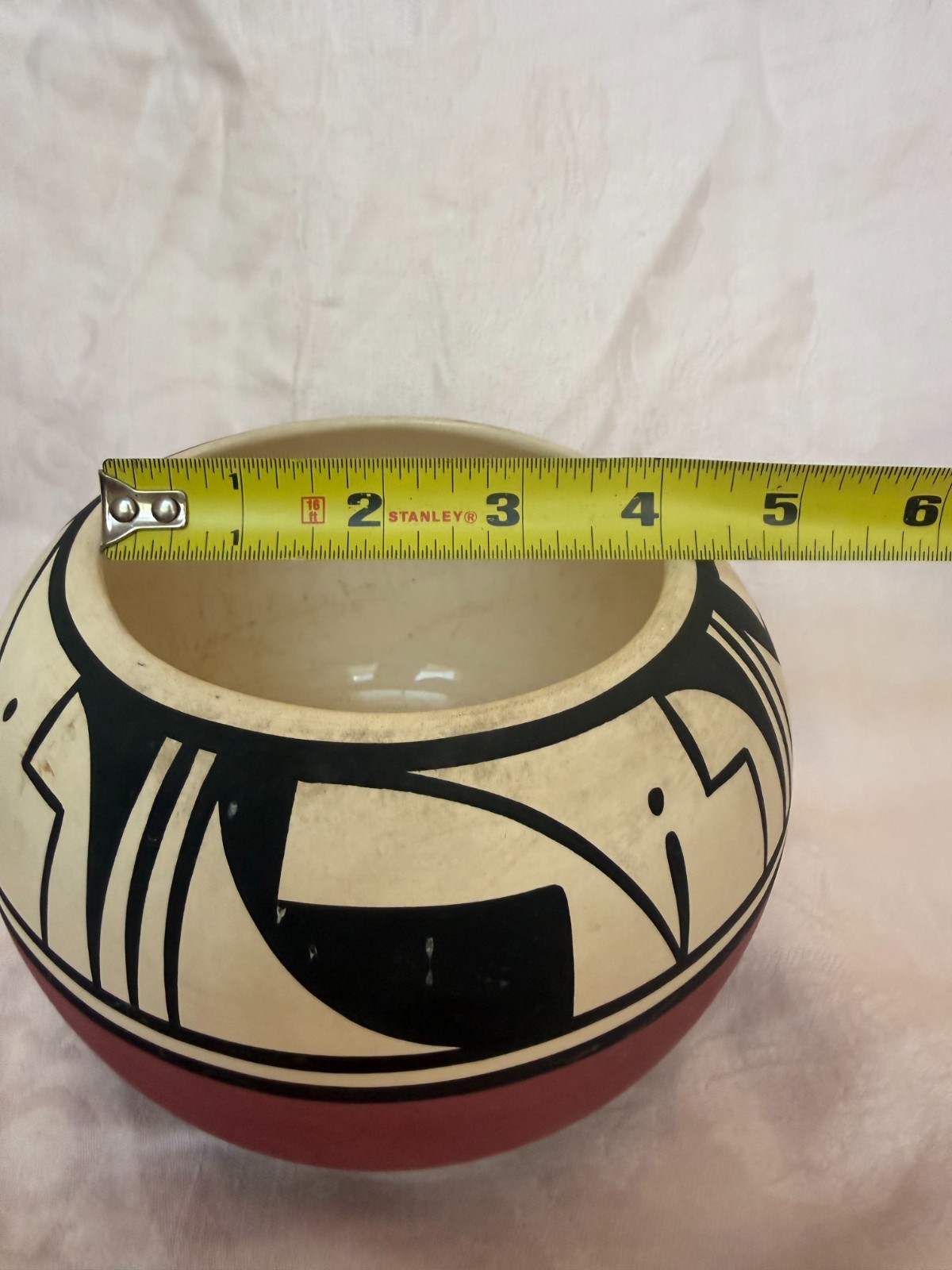 Signed, Numbered Vintage Ute Mountain Bowl, Glazed Interior, Hand Painted Signed, Numbered Vintage Ute Mountain Bowl, Glazed Interior, Hand Painted