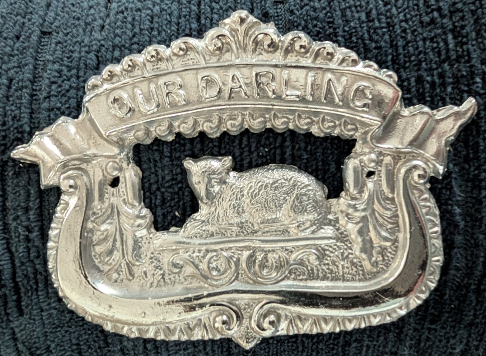 Victorian Style Our Darling Lamb Casket  Plate Plaque for Child Mourning Funeral