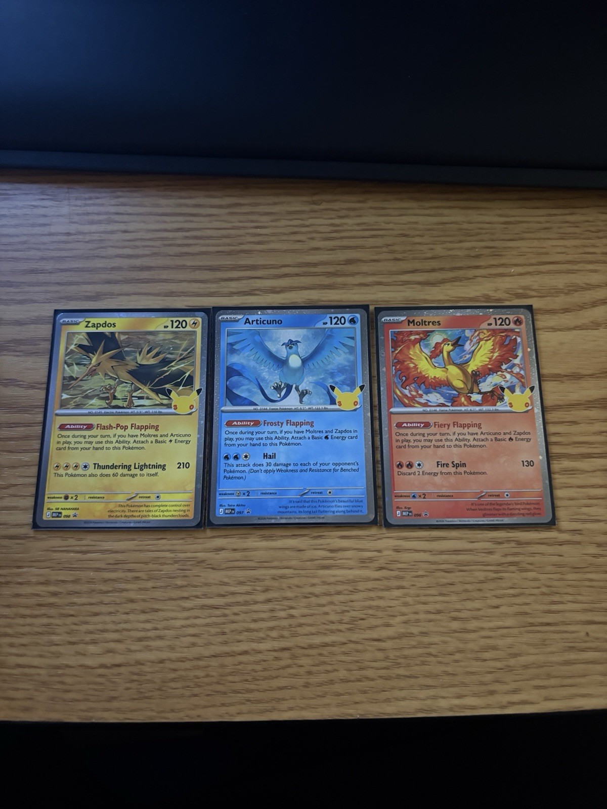 Pokemon - 30th Celebrations (Bird Cosmos Promo Set) - Articuno, Zapdos, Moltres Pokemon - 30th Celebrations (Bird Cosmos Promo Set) - Articuno, Zapdos, Moltres