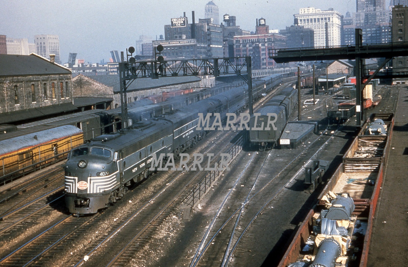 RR Photo-NEW YORK CENTRAL NYC 4072 E8A Action at Chicago Il 3/21/1956 RR Photo-NEW YORK CENTRAL NYC 4072 E8A Action at Chicago Il 3/21/1956