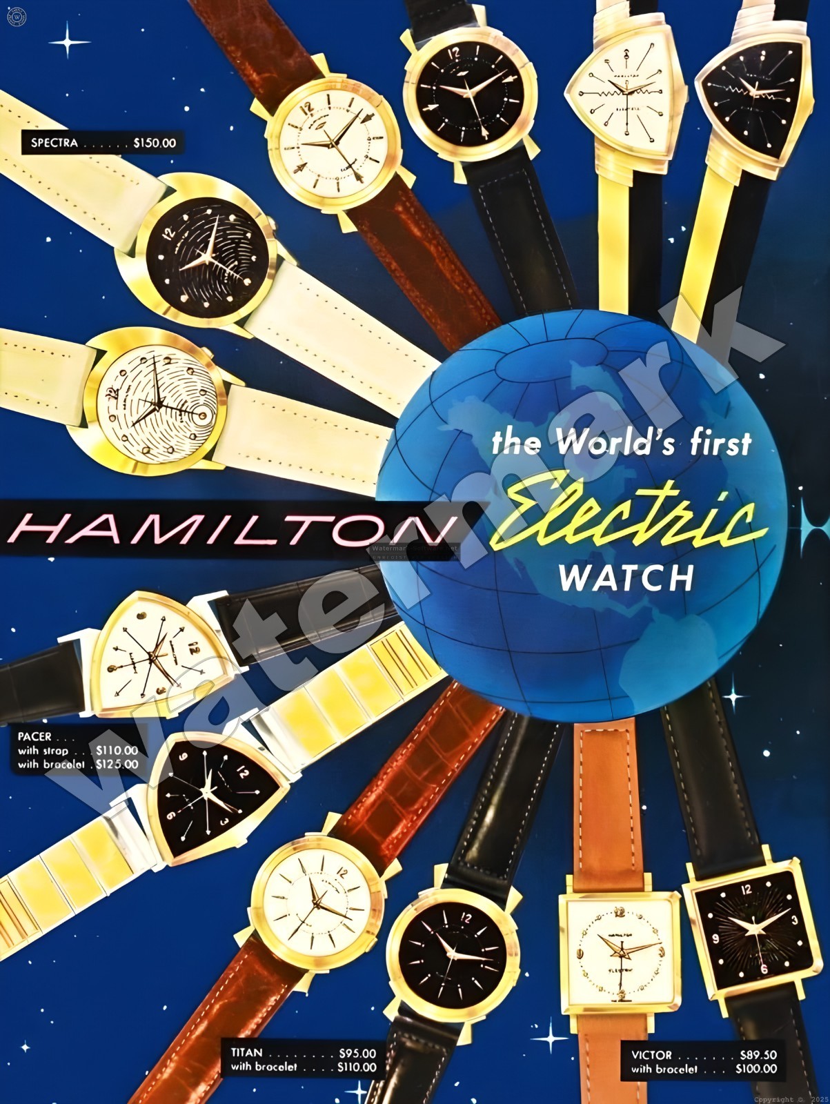 Hamilton World\'s First Electric Watch Metal Sign 9\ Hamilton World\'s First Electric Watch Metal Sign 9\