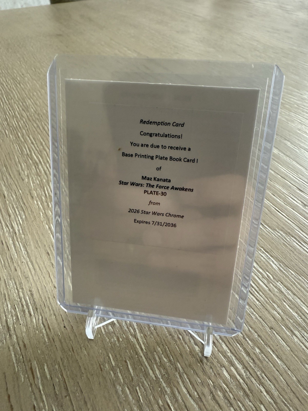 Maz Kanata 1/1 Printing Plate Redemption Star Wars 2026 Topps Chrome