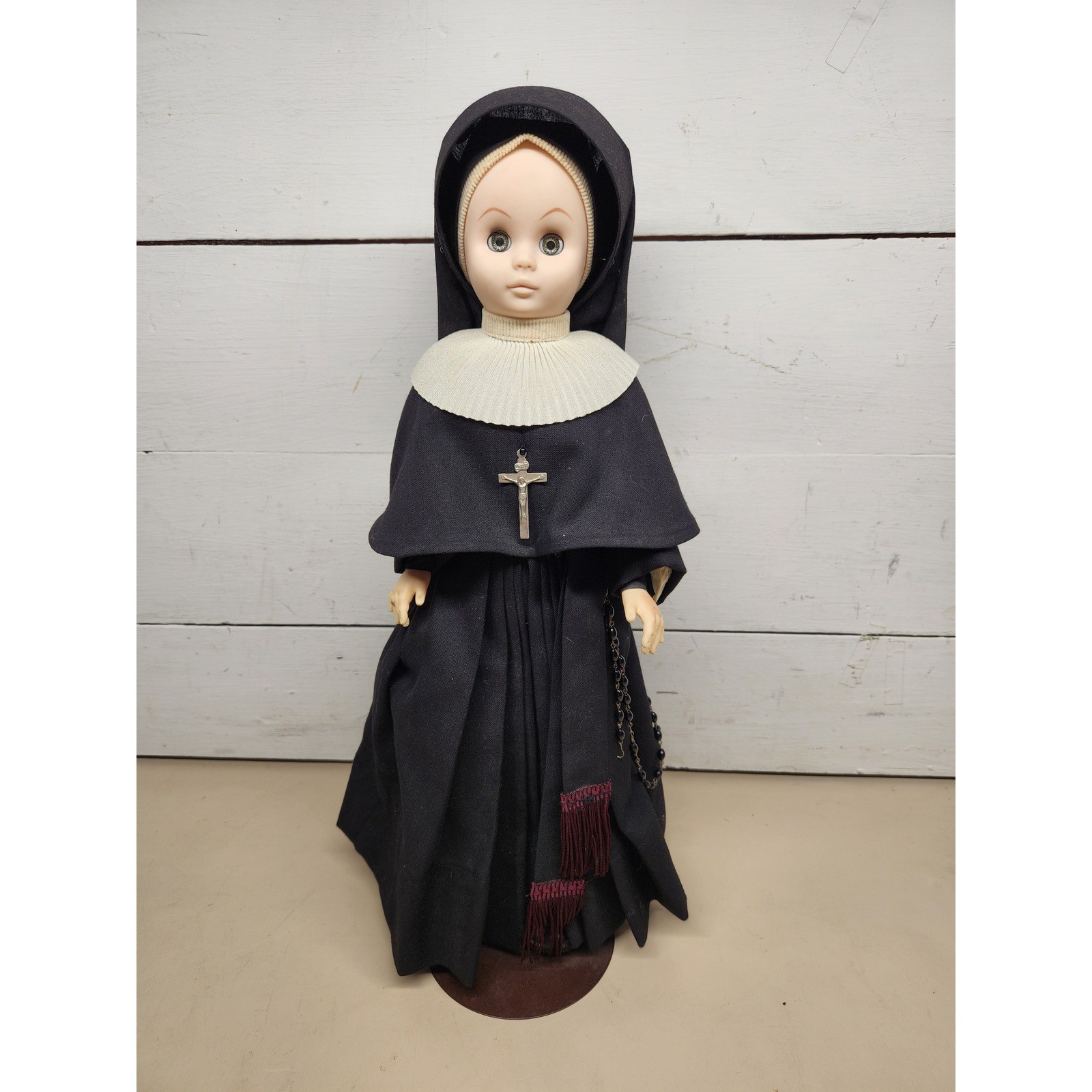 Vintage Genuine Nun Doll 1985 Catholic Religious Habit Rosary Crucifix Figure Vintage Genuine Nun Doll 1985 Catholic Religious Habit Rosary Crucifix Figure
