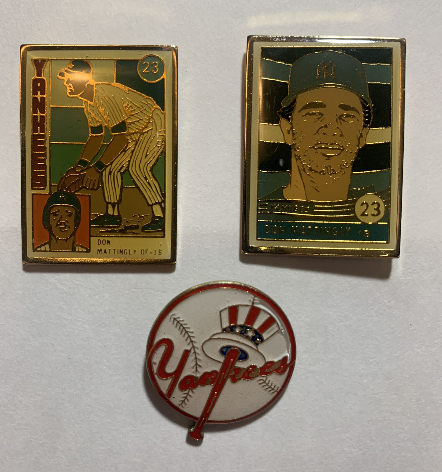 Vintage 1980s New York Yankees & Don Mattingly Pin Lot 