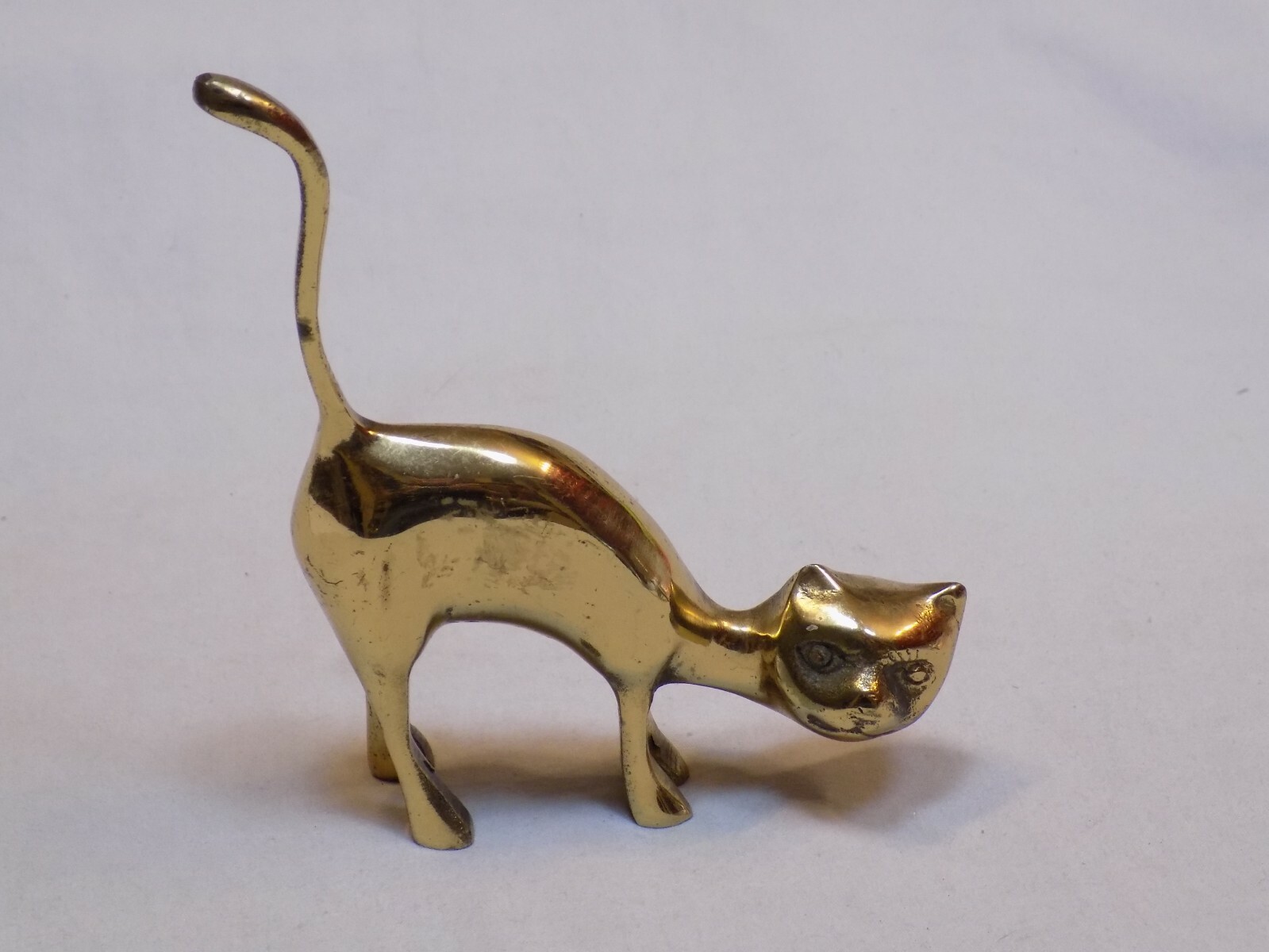 Brass Cat Figure Statue Vintage Old Halloween Screech Hunch Pose Arched Back 5 Brass Cat Figure Statue Vintage Old Halloween Screech Hunch Pose Arched Back 5