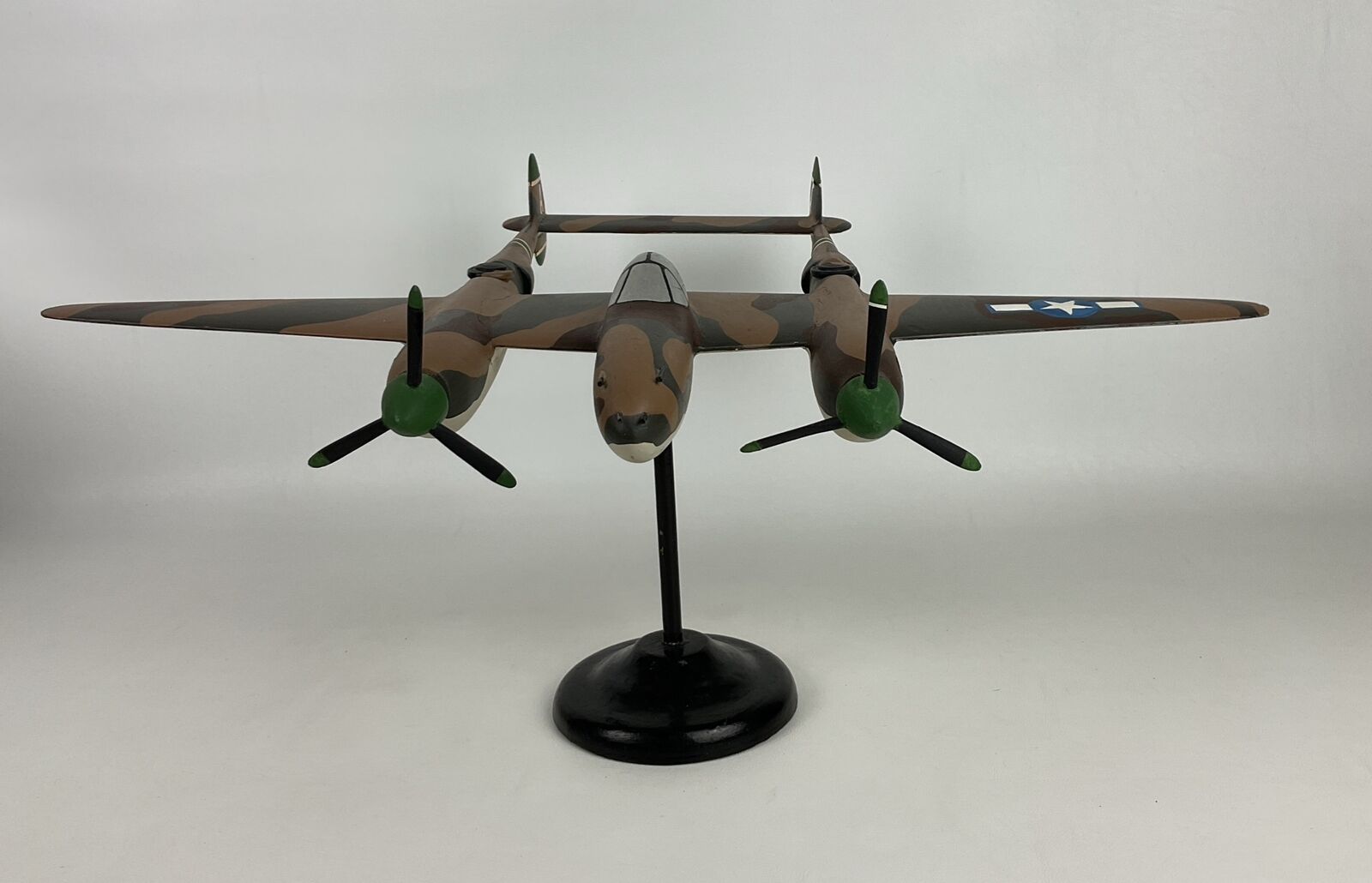 P-38 Lockhead Lightning Plane Wood Model Desk Top Display Airplane Jet 4 Repair