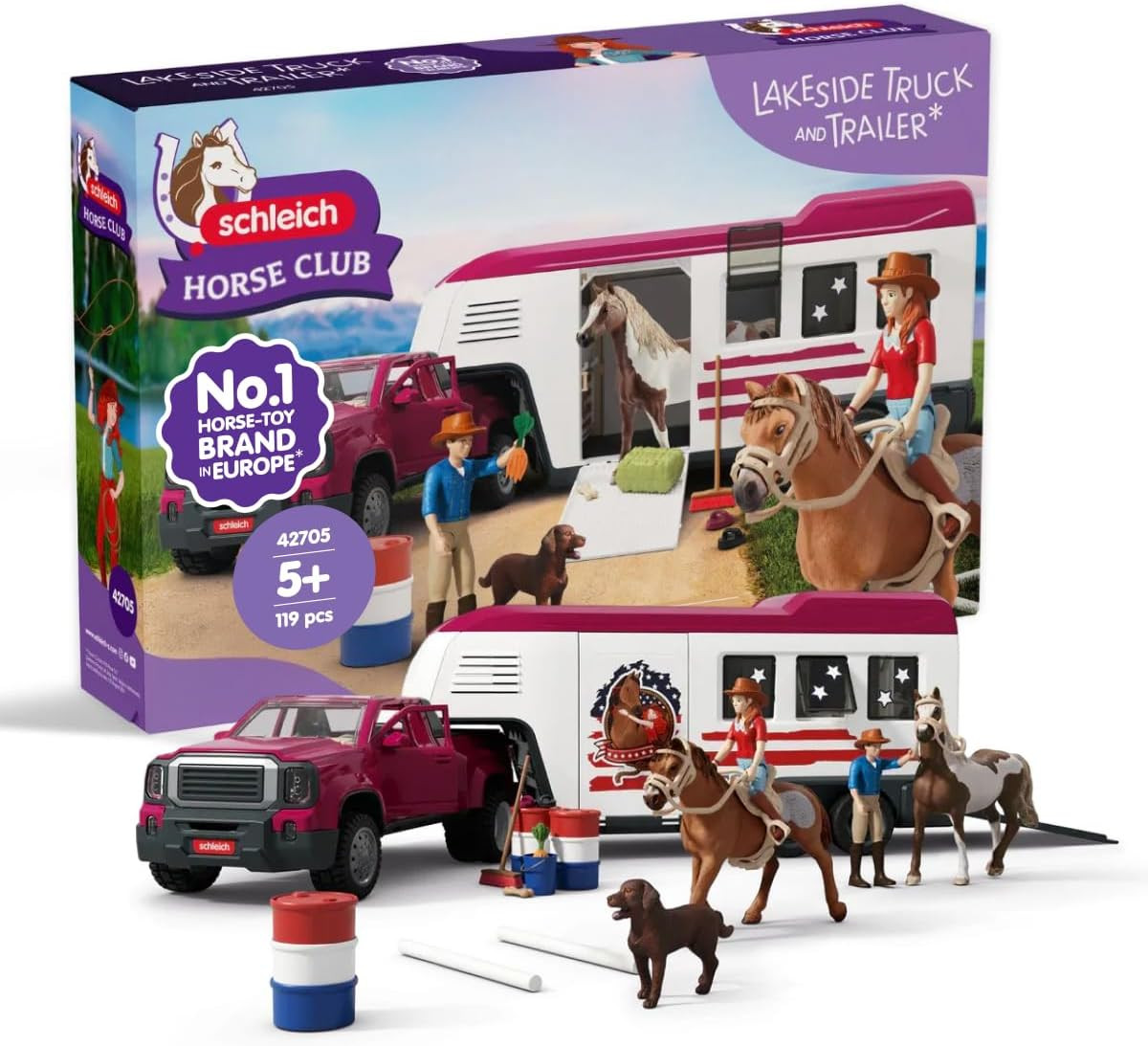 Schleich Horse Club - 119Pc Lakeside Truck And Trailer - Kids 5+ | 42705 Schleich Horse Club - 119Pc Lakeside Truck And Trailer - Kids 5+ | 42705