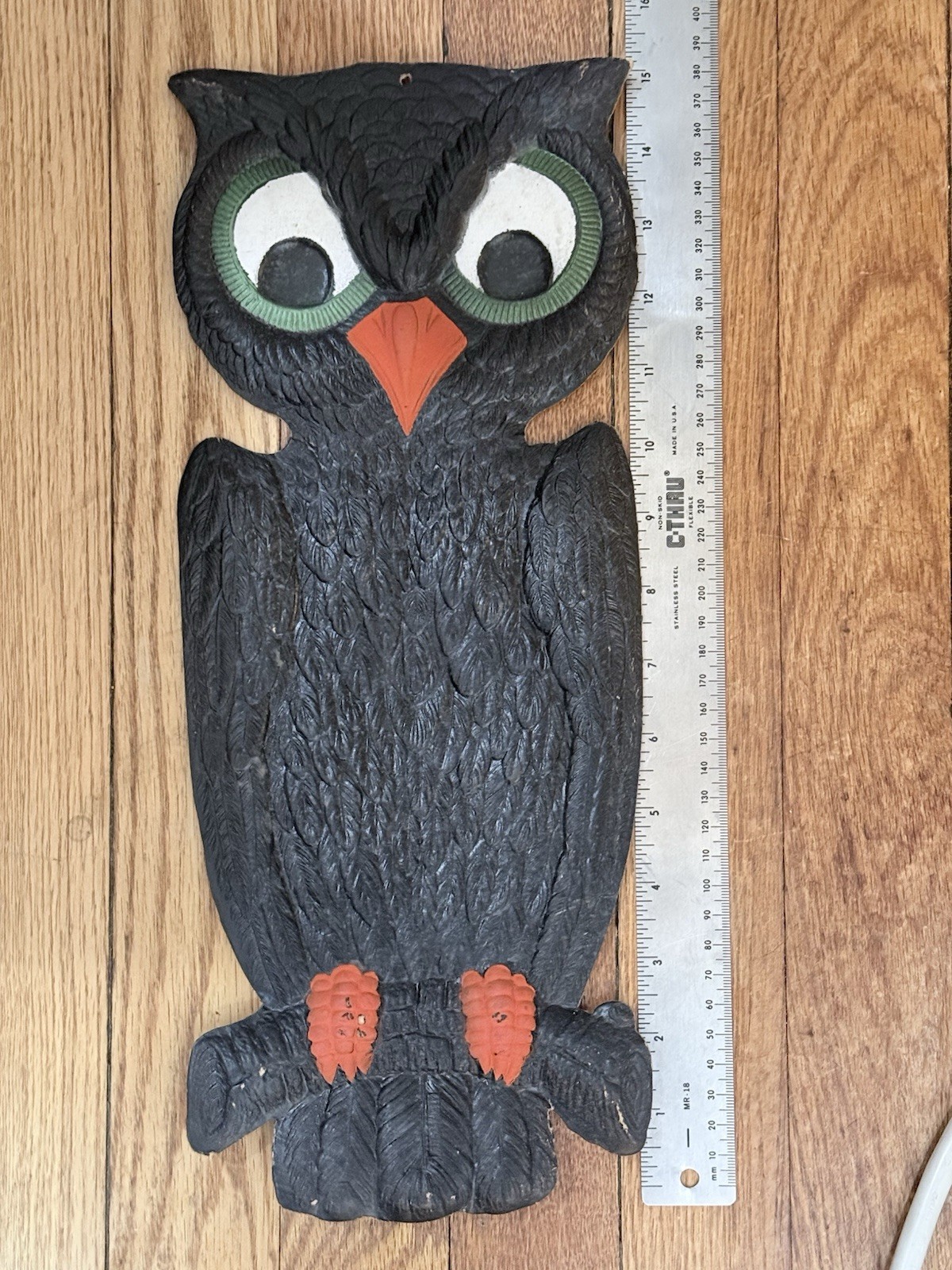 Perched Owl  Antique Vintage Halloween German Die Cut 15.5” Embossed Pulp