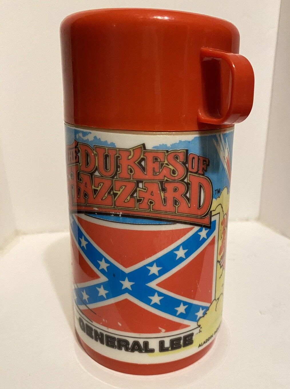 1980 The Dukes Of Hazard Thermos General Lee Aladdin - Plastic Thermos Only