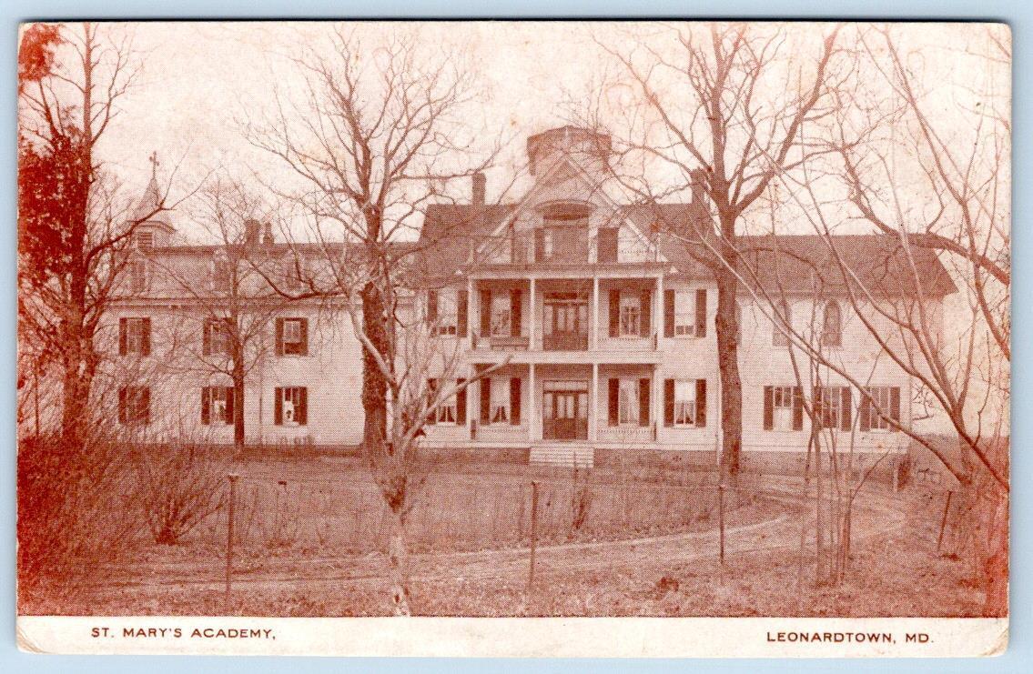 1908 ST MARY'S ACADEMY CATHOLIC HIGH SCHOOL LEONARDTOWN MARYLAND MD POSTCARD