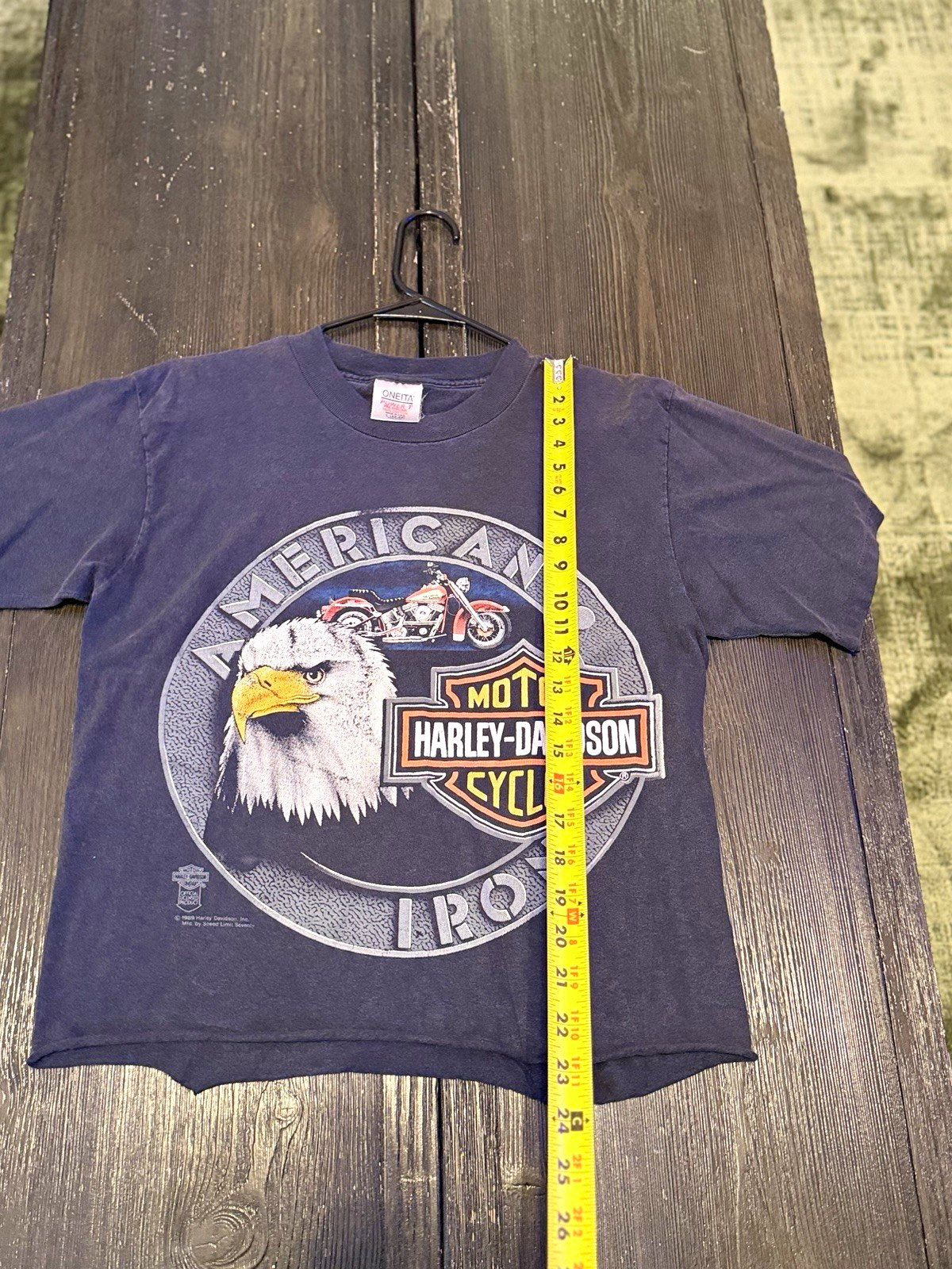 Vintage 1989 Harley Davidson American Iron Eagle Motorcycle Oneita Tee L Vintage 1989 Harley Davidson American Iron Eagle Motorcycle Oneita Tee L