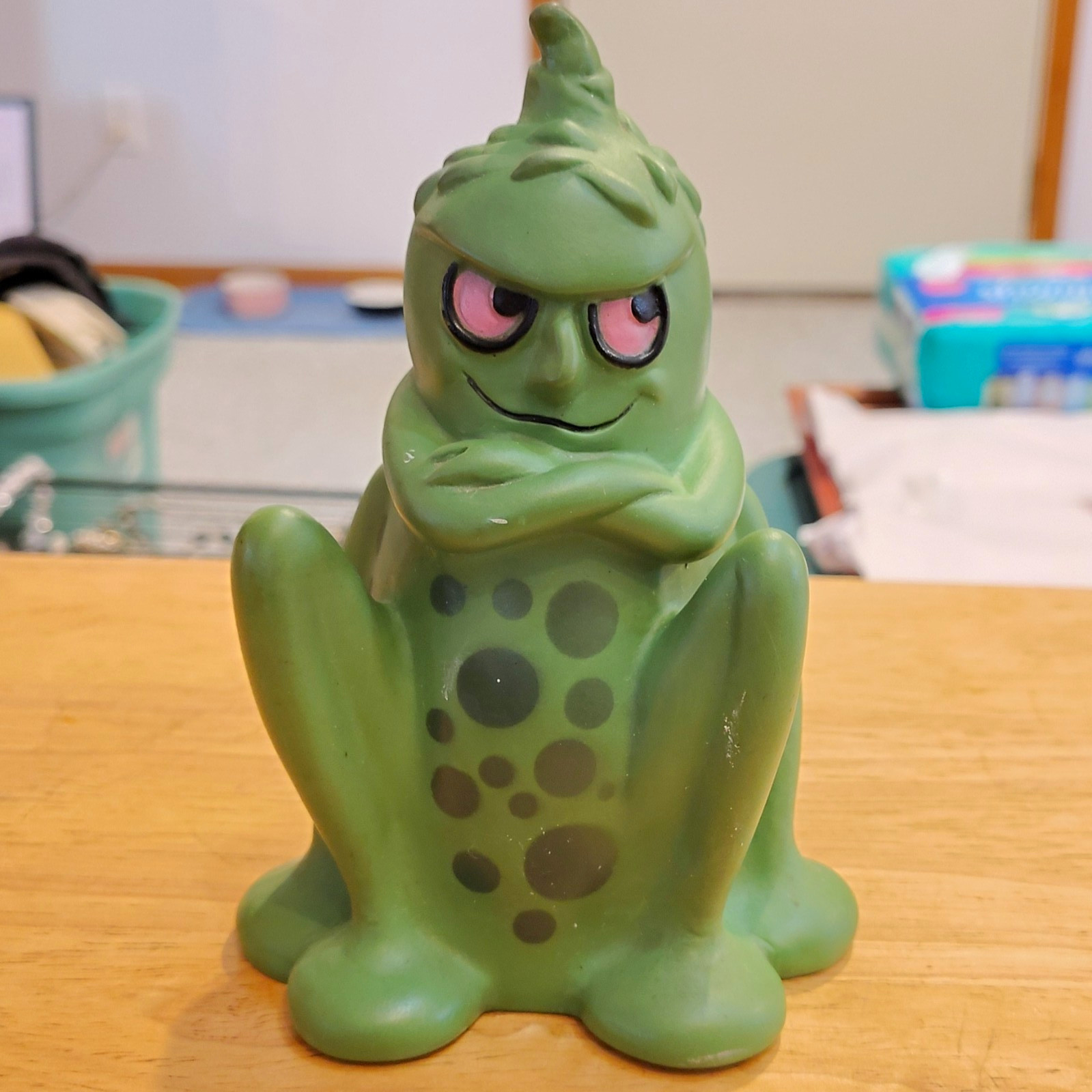 Vintage 1970s Pepto Bismol 24 Hour Bug Coin Bank Ad Mascot - Replacement plug 