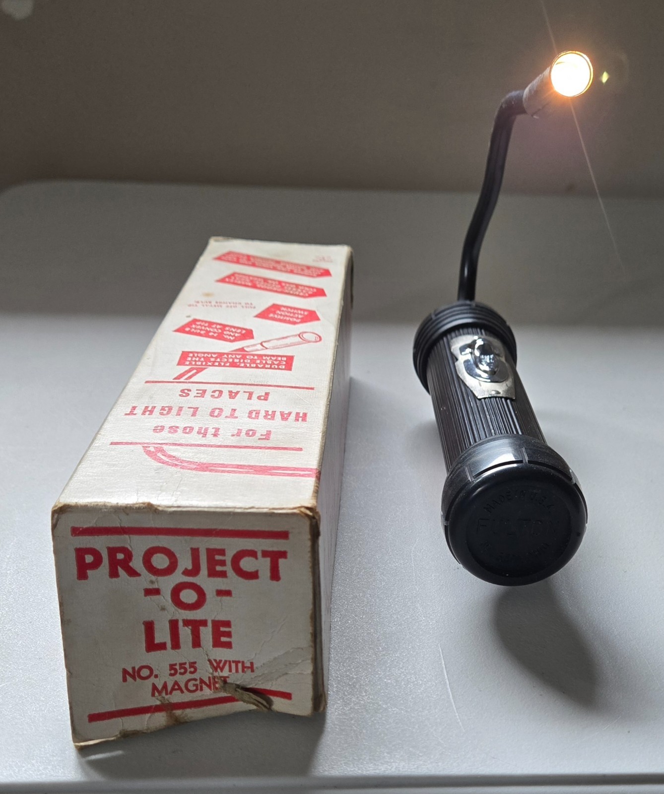 Vintage Kwik-Lite Project-O-Lite #555 Inspection Light Fulton Mfg. New Old Stock