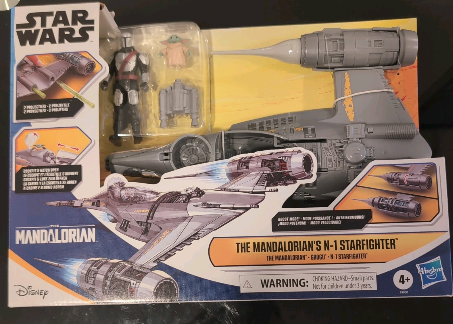 New Hasbro Star Wars The Mandalorian N-1 Starfighter Vehicle with Grogu New Hasbro Star Wars The Mandalorian N-1 Starfighter Vehicle with Grogu