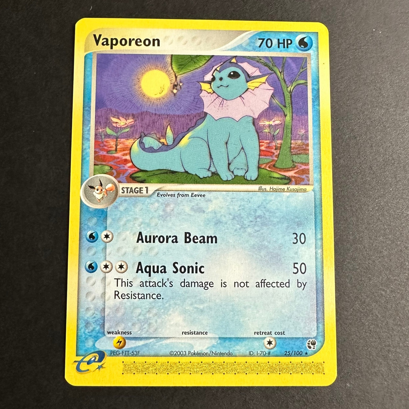Pokemon TCG Vaporeon EX Sandstorm 25/100 Rare Normal Near Mint